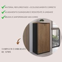 Armário Para Escritório 2 Portas Com Chave 3 Prateleiras Nogal/preto - 7