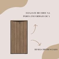 Armário Para Escritório 2 Portas Com Chave 3 Prateleiras Nogal/preto - 8