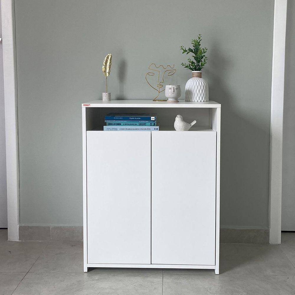 Balcão Para Escritório 2 Portas Com Nicho Cole Branco - 6