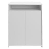 Balcão Para Escritório 2 Portas Com Nicho Cole Branco - 1