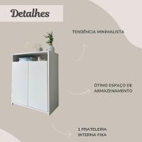 Balcão Para Escritório 2 Portas Com Nicho Cole Branco - 5