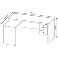 Mesa De Canto Para Escritório Em L Angular Com 3 Gavetas Branco - 3