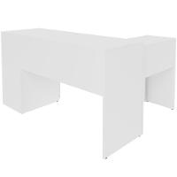 Mesa De Canto Para Escritório Em L Angular Com 3 Gavetas Branco - 8