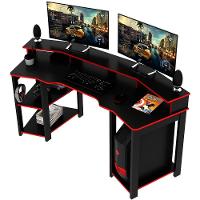 Mesa Para Computador Gamer Espaço Para 2 Monitores E Cpu Preto/vermelho - 1