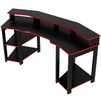 Mesa Para Computador Gamer Espaço Para 2 Monitores E Cpu Preto/vermelho - 6