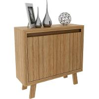 Balcão Armário Para Escritório Com 2 Portas E 1 Prateleira Amêndoa - 1