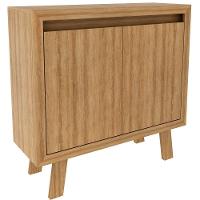 Balcão Armário Para Escritório Com 2 Portas E 1 Prateleira Amêndoa - 5