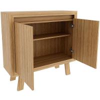 Balcão Armário Para Escritório Com 2 Portas E 1 Prateleira Amêndoa - 6