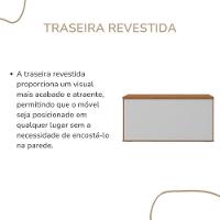 Balcão Para Escritório 4 Portas Com Chave 2 Prateleiras Freijó/branco - 5