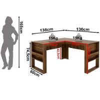 Mesa De Canto Para Escritório Em L Angular Detalhe Ripado Nogal