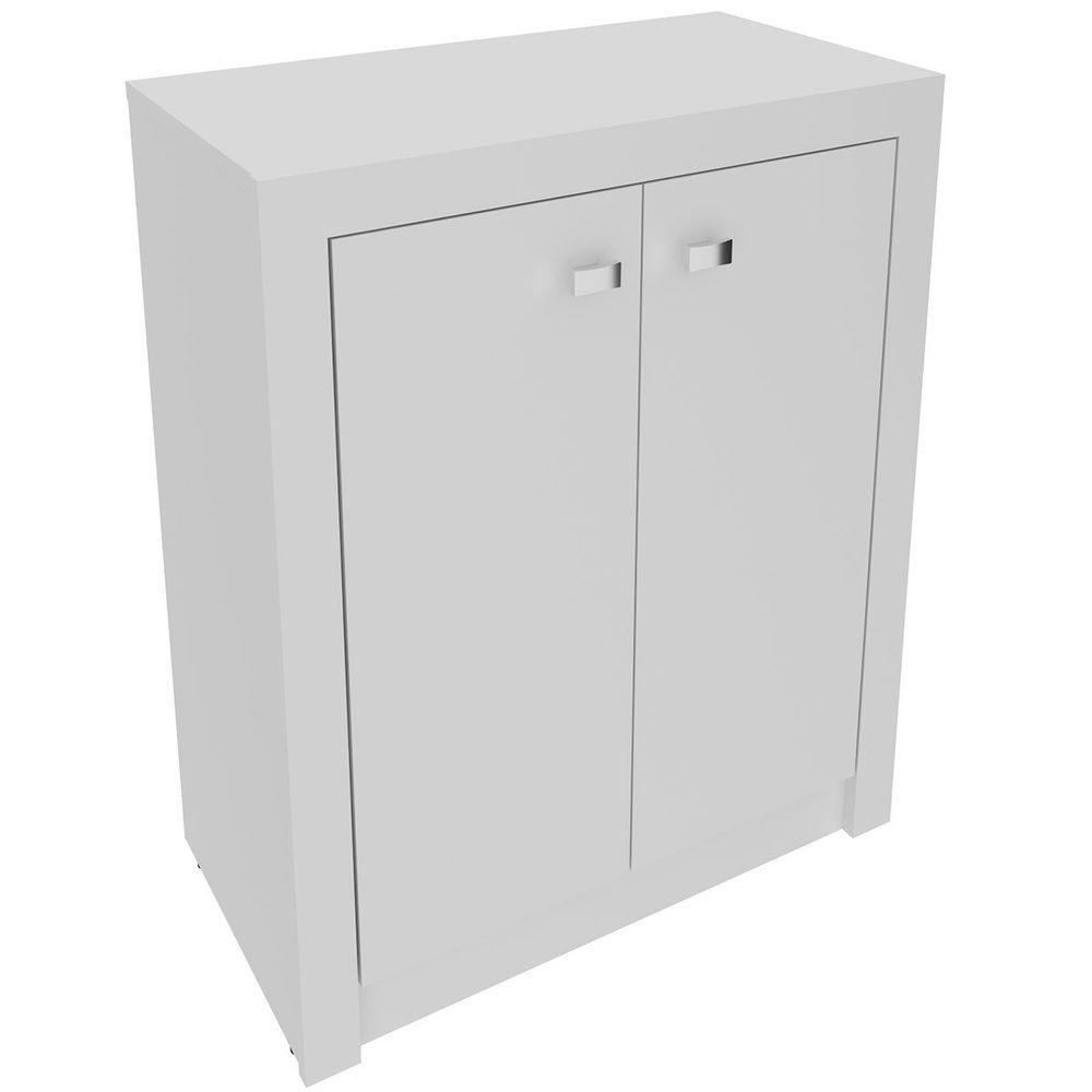Armário Para Escritório Multiuso Baixo 2 Portas Branco - 1