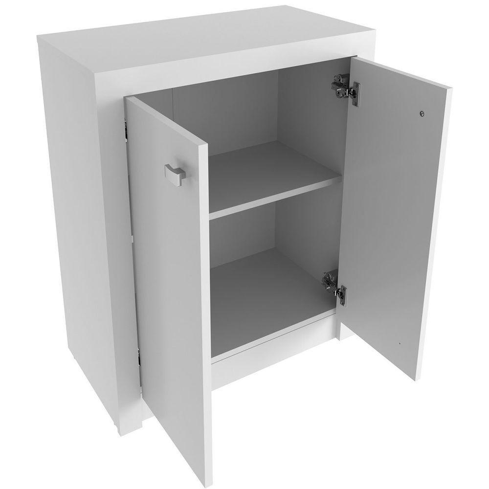 Armário Para Escritório Multiuso Baixo 2 Portas Branco - 2