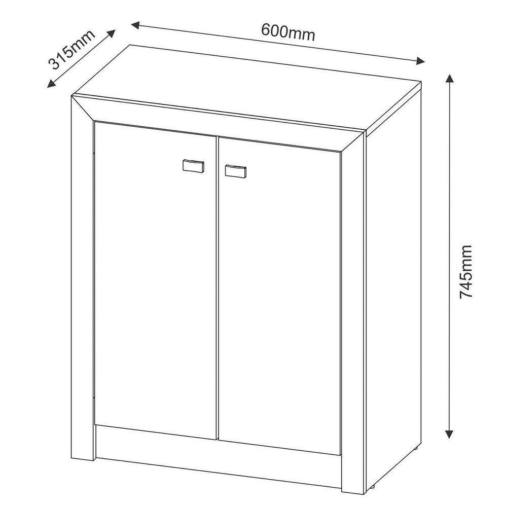 Armário Para Escritório Multiuso Baixo 2 Portas Branco - 3