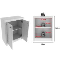 Armário Para Escritório Multiuso Baixo 2 Portas Branco - 5