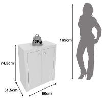 Armário Para Escritório Multiuso Baixo 2 Portas Branco - 8