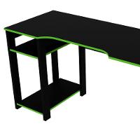 Mesa Para Computador Gamer Espaço Para 2 Monitores E Cpu Preto/verde - 8