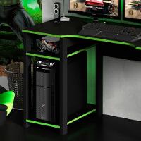 Mesa Para Computador Gamer Espaço Para 2 Monitores E Cpu Preto/verde - 9