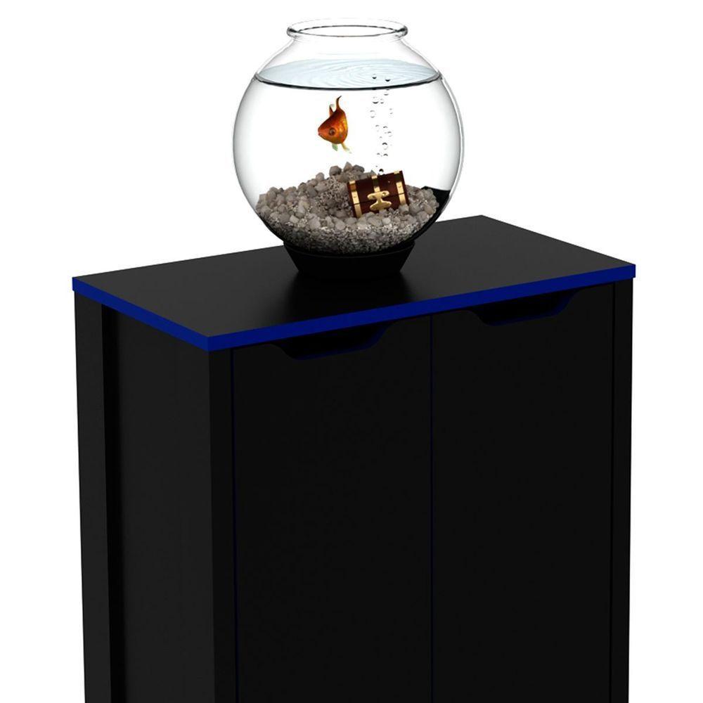 Armário Gamer Para Escritório Multiuso Baixo 2 Portas Preto/azul - 8