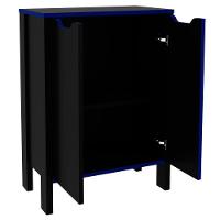 Armário Gamer Para Escritório Multiuso Baixo 2 Portas Preto/azul - 6