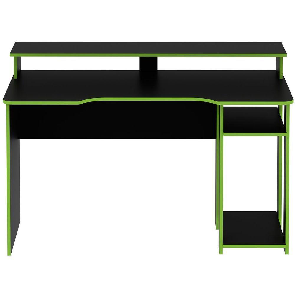 Mesa Para Computador Gamer Espaço Para 2 Monitores E Cpu Preto/verde - 7