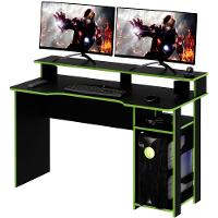 Mesa Para Computador Gamer Espaço Para 2 Monitores E Cpu Preto/verde - 1
