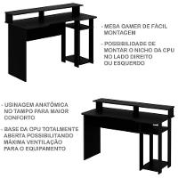 Mesa Para Computador Gamer Espaço Para 2 Monitores E Cpu Preto/verde - 2