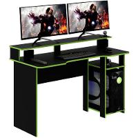 Mesa Para Computador Gamer Espaço Para 2 Monitores E Cpu Preto/verde