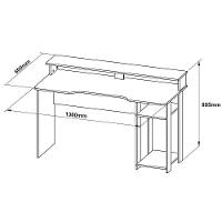 Mesa Para Computador Gamer Espaço Para 2 Monitores E Cpu Preto/vermelho - 3
