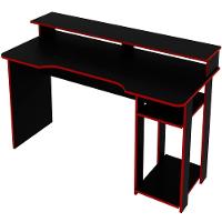 Mesa Para Computador Gamer Espaço Para 2 Monitores E Cpu Preto/vermelho
