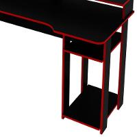 Mesa Para Computador Gamer Espaço Para 2 Monitores E Cpu Preto/vermelho - 7