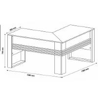 Mesa De Canto Para Escritório Em L Angular Detalhe Ripado Amêndoa - 2