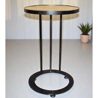 Mesa Lateral Redonda Aço Ferro Robusta Cor Preto Mdf Claro Estilo Industrial Ml-03 - 3