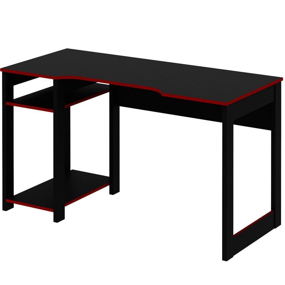 Mesa Para Computador Gamer Espaço Para 2 Monitores E Cpu Preto/vermelho - 10