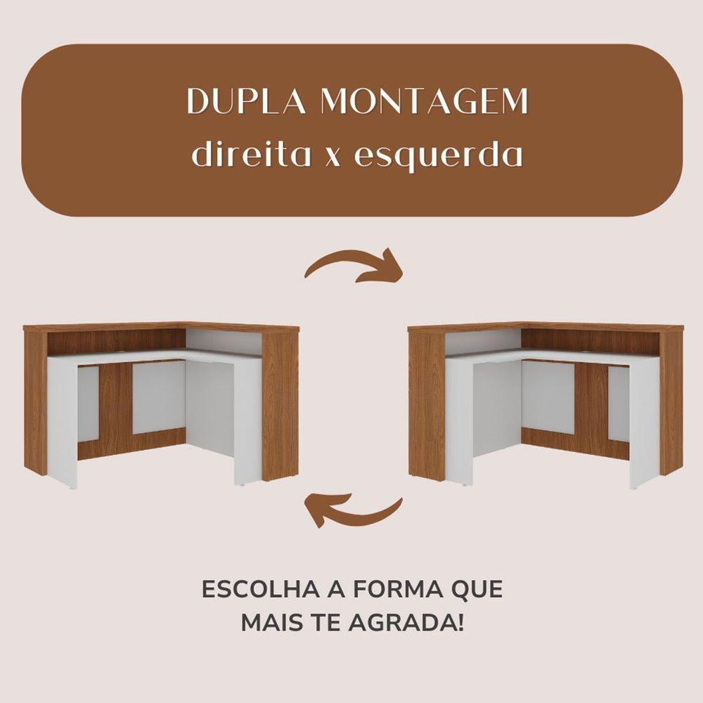 Balcão Para Escritório Para Atendimento/recepção Freijó/branco - 4