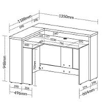 Balcão Para Escritório Para Atendimento/recepção Freijó/branco - 3