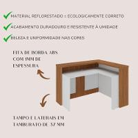 Balcão Para Escritório Para Atendimento/recepção Freijó/branco - 7