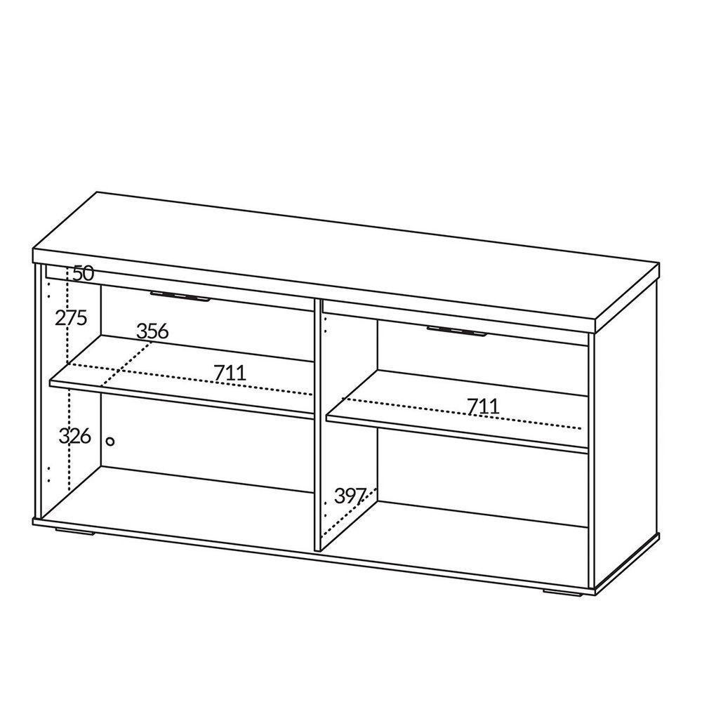 Balcão Para Escritório 4 Portas Com Chave 2 Prateleiras Nogal/preto - 3
