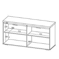 Balcão Para Escritório 4 Portas Com Chave 2 Prateleiras Nogal/preto - 3