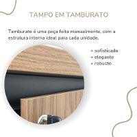 Balcão Para Escritório 4 Portas Com Chave 2 Prateleiras Nogal/preto