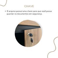 Balcão Para Escritório 4 Portas Com Chave 2 Prateleiras Nogal/preto - 5