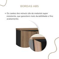 Balcão Para Escritório 4 Portas Com Chave 2 Prateleiras Nogal/preto - 8