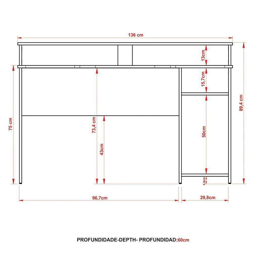 Mesa Para Computador Gamer Espaço Para 2 Monitores E Cpu Preto/azul - 5