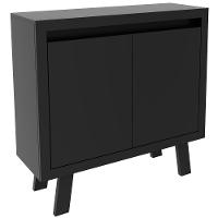 Balcão Armário Para Escritório Com 2 Portas E 1 Prateleira Preto - 5