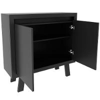 Balcão Armário Para Escritório Com 2 Portas E 1 Prateleira Preto - 6