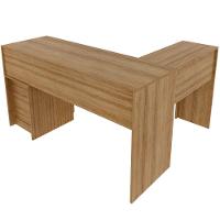 Mesa De Canto Para Escritório Em L Angular Com 2 Gavetas Amêndoa - 7