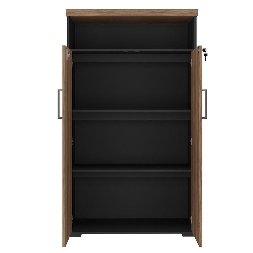 Armário Para Escritório 2 Portas Com Chave E Nicho Nogal/preto - 2