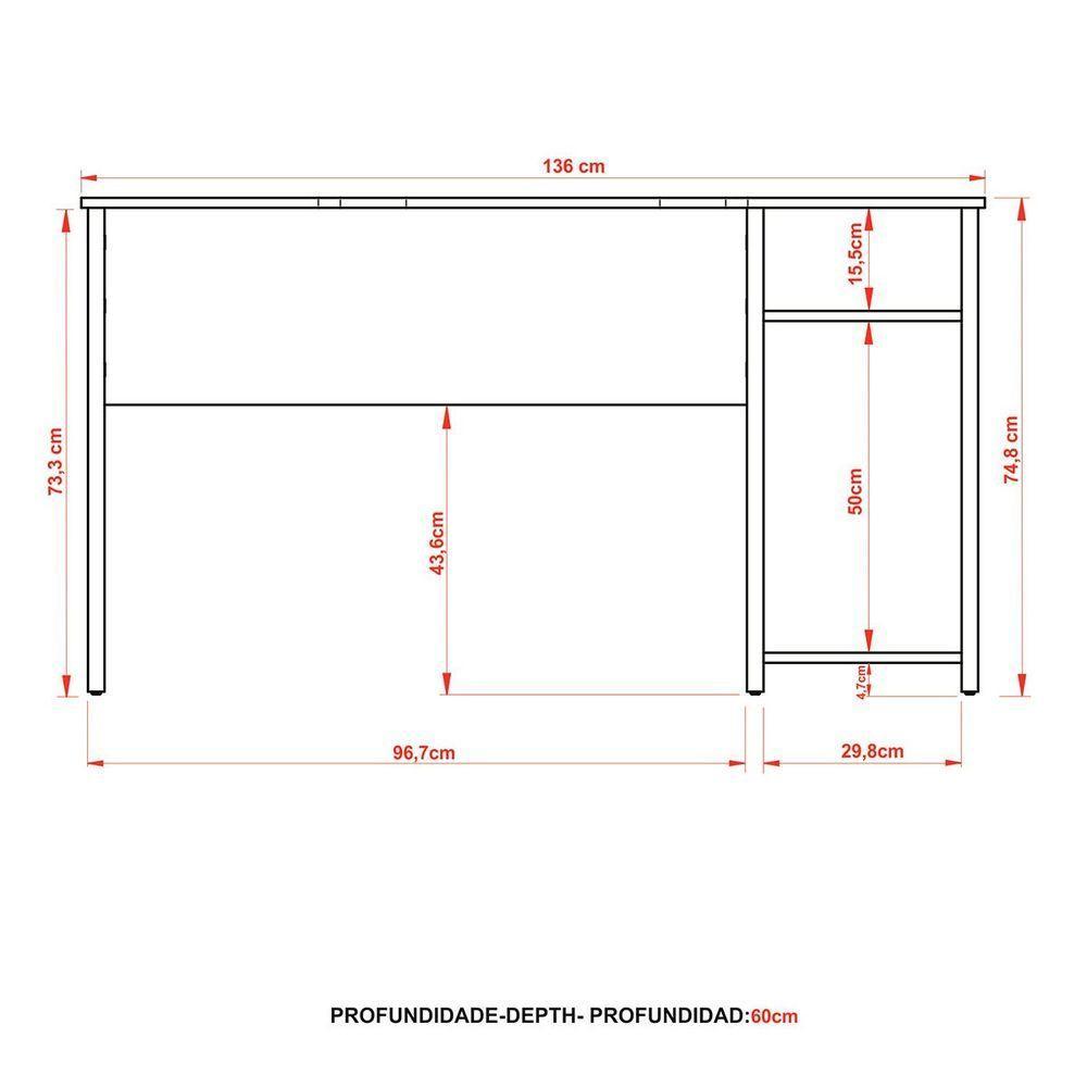 Mesa Para Computador Gamer Espaço Para 2 Monitores E Cpu Preto/azul - 7