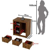 Balcão Armário Para Escritório Com 1 Porta E 3 Gavetas Nogal - 5