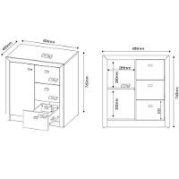Balcão Armário Para Escritório Com 1 Porta E 3 Gavetas Nogal - 6
