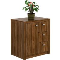 Balcão Armário Para Escritório Com 1 Porta E 3 Gavetas Nogal - 7